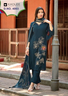 Kadlee Raahi Roman Silk Readymade Suit with Chanderi Dupatta kurti pant with dupatta Catalogs