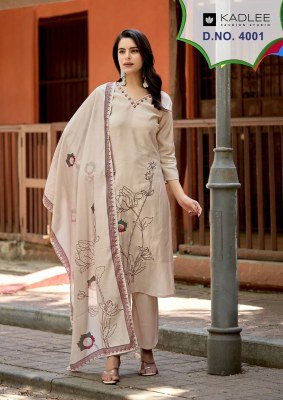 Kadlee Raahi Roman Silk Readymade Suit with Chanderi Dupatta kurti pant with dupatta Catalogs