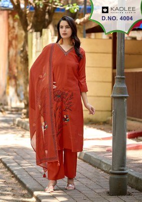 Kadlee Raahi Roman Silk Readymade Suit with Chanderi Dupatta kurti pant with dupatta Catalogs