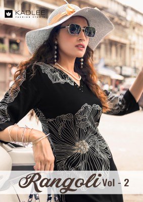 Kadlee Rangoli Vol 2 Rayon Print Coord Set Stylish Rayon Kurti And Bottom 6 Designs  Ethnic Wear Wholesale Kadlee