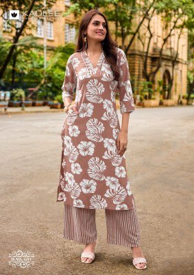 Kadlee Rangoli Vol 3 Design 6 Rayon Print Kurti Pant Set kurtis catalogs