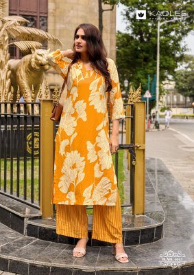 Kadlee Rangoli Vol 3 Design 6 Rayon Print Kurti Pant Set kurtis catalogs