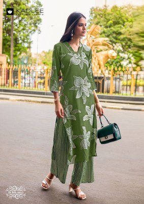 Kadlee Rangoli Vol 3 Design 6 Rayon Print Kurti Pant Set kurtis catalogs
