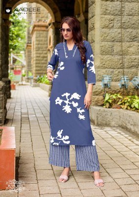 Kadlee Rangoli Vol 3 Rayon Printed Kurti Pant Set (S–3XL) kurti pant with dupatta Catalogs