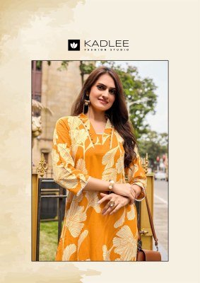 Kadlee Rangoli Vol 3 Rayon Printed Kurti Pant Set (S–3XL) kurti pant with dupatta Catalogs