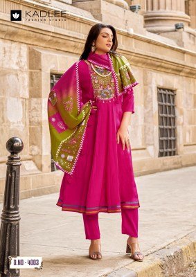 Kadlee Roopam Mull Chanderi Kurti Pant Set with Dupatta (S–3XL) kurti pant with dupatta Catalogs