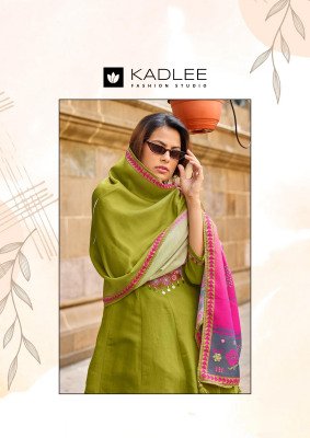 Kadlee Roopam Mull Chanderi Kurti Pant Set with Dupatta (S–3XL) kurti pant with dupatta Catalogs