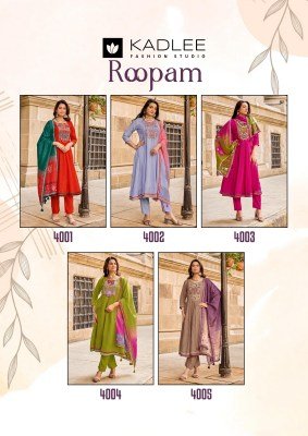 Kadlee Roopam Mull Chanderi Kurti Pant Set with Dupatta (S–3XL) kurti pant with dupatta Catalogs