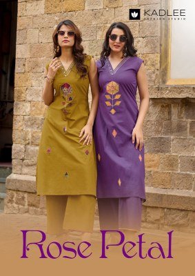 Kadlee Rose Petal Dhabu Cotton Kurti Pant Set with Khatli Work (S–3XL) wholesale catalogs