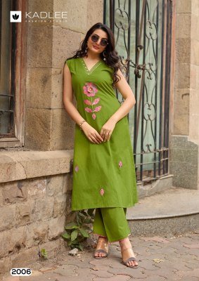 Kadlee Rose Petal Dhabu Cotton Kurti Pant Set with Khatli Work (S–3XL) kurtis catalogs