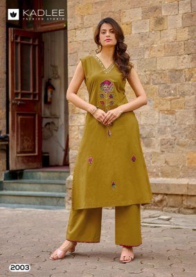 Kadlee Rose Petal Dhabu Cotton Kurti Pant Set with Khatli Work (S–3XL) kurtis catalogs