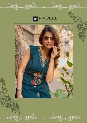 Kadlee Rose Petal Dhabu Cotton Kurti Pant Set with Khatli Work (S–3XL) kurtis catalogs