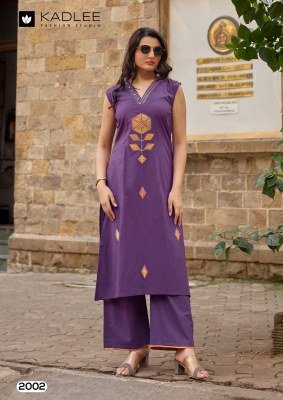 Kadlee Rose Petal Dhabu Cotton Kurti Pant Set with Khatli Work (S–3XL) kurtis catalogs