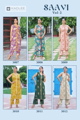 Kadlee Saavi Vol 2 Rayon Print Readymade Kurti Pant Set kurtis catalogs