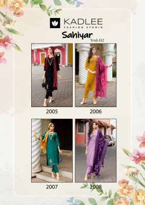 Kadlee Sahiyar Vol 2 Premium Viscose Weaving Kurti Set with Soft Cotton Inner, Hand and Threadwork, Viscose Bottom, and Modal Print Dupatta Wholesale kurtis catalogs