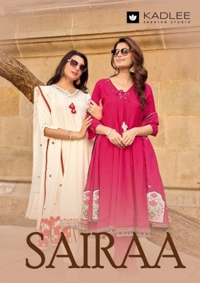 Kadlee SaiRaa Designer Pure Muslin Suit Set with Thread & Handwork and Chanderi Dupatta 