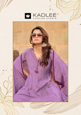 Kadlee SaiRaa Designer Pure Muslin Suit Set with Thread & Handwork and Chanderi Dupatta readymade suit catalogs