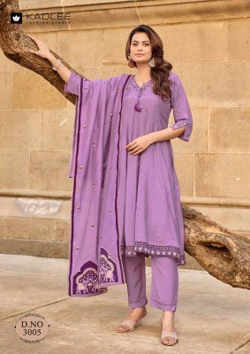 Kadlee SaiRaa Designer Pure Muslin Suit Set with Thread & Handwork and Chanderi Dupatta readymade suit catalogs