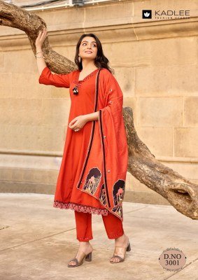 Kadlee SaiRaa Designer Pure Muslin Suit Set with Thread & Handwork and Chanderi Dupatta readymade suit catalogs