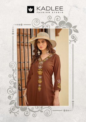 Kadlee Sangini Rayon Weaving Kurti Pant with Chanderi Dupatta Fancy Palazzo suit catalogue
