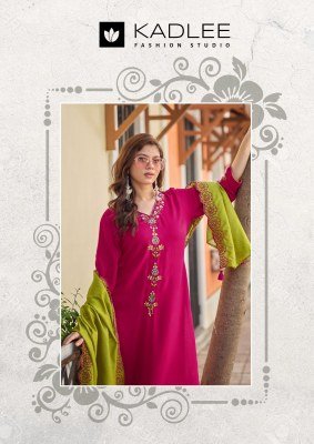 Kadlee Sangini Rayon Weaving Kurti Pant with Chanderi Dupatta Fancy Palazzo suit catalogue