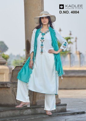 Kadlee Sangini Rayon Weaving Thread & Handwork Kurti Pant with Chanderi Dupatta Set kurti pant with dupatta Catalogs