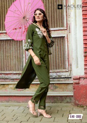 Kadlee Silver Stone Design 6  Heavy Rayon Top with Thread And Handwork Heavy Rayon Bottom Set Wholesale kurtis catalogs