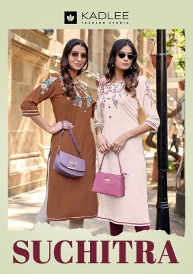 Kadlee Suchitra Heavy Rayon Kurti with Thread & Handwork wholesale catalogs