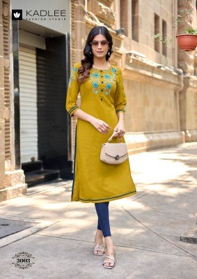 Kadlee Suchitra Heavy Rayon Kurti with Thread & Handwork kurtis catalogs