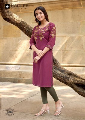 Kadlee Suchitra Heavy Rayon Kurti with Thread & Handwork kurtis catalogs
