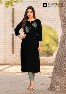Kadlee Sumer Heavy Rayon Hand Embroidered Threadwork Designer Top Wholesale kurtis catalogs