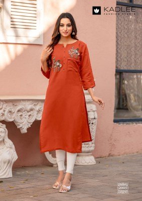 Kadlee Sumer Heavy Rayon Hand Embroidered Threadwork Designer Top Wholesale kurtis catalogs