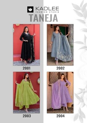 Kadlee Taneja Cotton Inner And Bottom with Hand And Thread Embroidered Top and Muslin Jacquard Dupatta  Wholesale kurtis catalogs
