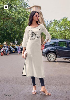 Kadlee Yashvi Catalog  Heavy Rayon Kurti with Hand Work Thread Work kurtis catalogs