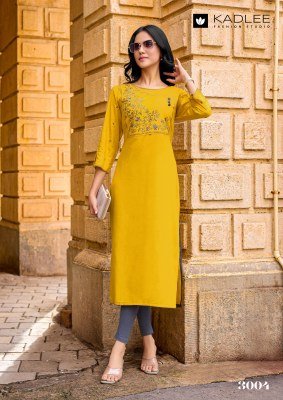 Kadlee Yashvi Catalog  Heavy Rayon Kurti with Hand Work Thread Work kurtis catalogs