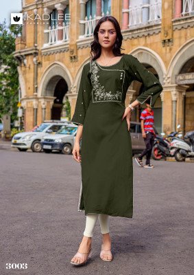 Kadlee Yashvi Catalog  Heavy Rayon Kurti with Hand Work Thread Work kurtis catalogs