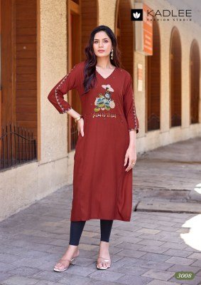Kadlee Yashvi Vol-2 Heavy Rayon Kurti with Thread & Handwork kurtis catalogs