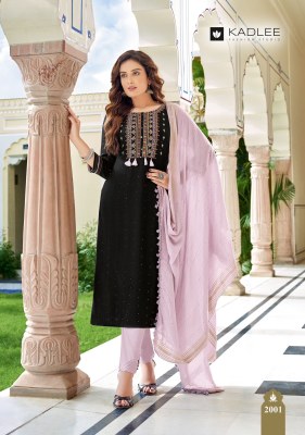 Kadlee mittoo by devika reyon sequence work kurti pant and dupatta catalogue at wholesale price readymade suit catalogs