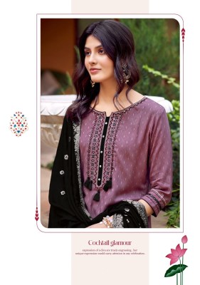 Kadlee mittoo present Kavya Reyon embroidered kurti pant and dupatta catalogue at amaviexpo readymade suit catalogs