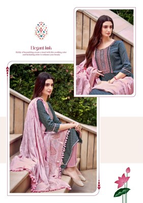 Kadlee mittoo present Kavya Reyon embroidered kurti pant and dupatta catalogue at amaviexpo readymade suit catalogs