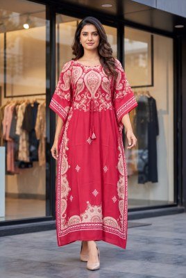 Kaftan Vol-9.0 Long Heavy French Crape Printed Kaftan Free Size kurtis