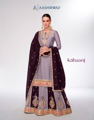 Kahani by Aashirwad creation premium silk fancy sharara suit catalogue at affordable rate 