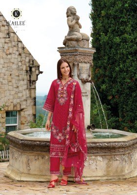 Kailee Estiva Premium Designer Festive Ensemble Pure Viscose Organza Top  Muslin Bottom And Fancy Organza Dupatta with Hand And Thread Work Wholesale kurtis catalogs