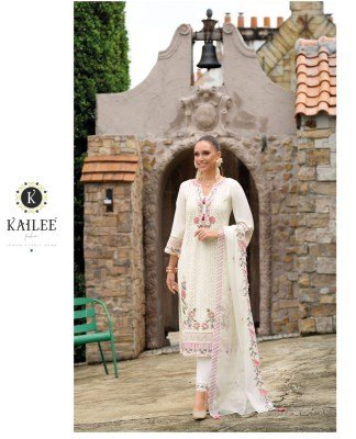 Kailee Estiva Premium Designer Festive Ensemble Pure Viscose Organza Top  Muslin Bottom And Fancy Organza Dupatta with Hand And Thread Work Wholesale kurtis catalogs