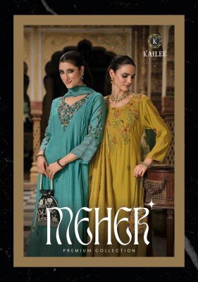 Kailee Fashion Meher Designer Top Pure Mul Mulchanderi Fabric with Fancy Kantha And Hand Work Whjolesale Kailee fashion