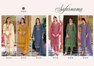 Kailee Fashion Safaranama Vol 2 Pure Cotton Premium Luxury Readymade Pakistani suits catalogue wholesaler  kurtis catalogs