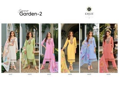 Kailee Fashion Summer Garden Vol 2 Pure Cotton  Kurti Pant And Dupatta Designer Fancy Mirror Work  And Handwork And Accessory Work  Bottom And Dupatta kurtis catalogs