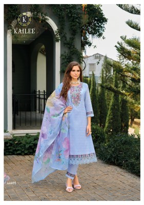 Kailee Fashion Summer Garden Vol 2 Pure Cotton  Kurti Pant And Dupatta Designer Fancy Mirror Work  And Handwork And Accessory Work  Bottom And Dupatta kurtis catalogs