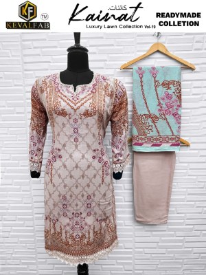 Kainat vol 19 by Keval Pure Lawn Cottotn Printed Readymade suit catalogue at affordable rate readymade suit catalogs