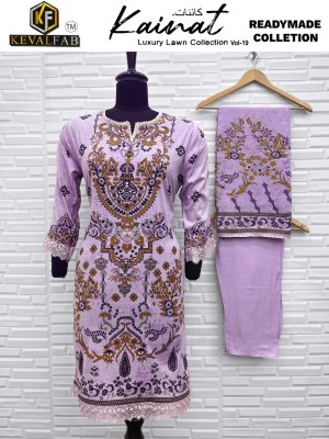 Kainat vol 19 by Keval Pure Lawn Cottotn Printed Readymade suit catalogue at affordable rate readymade suit catalogs